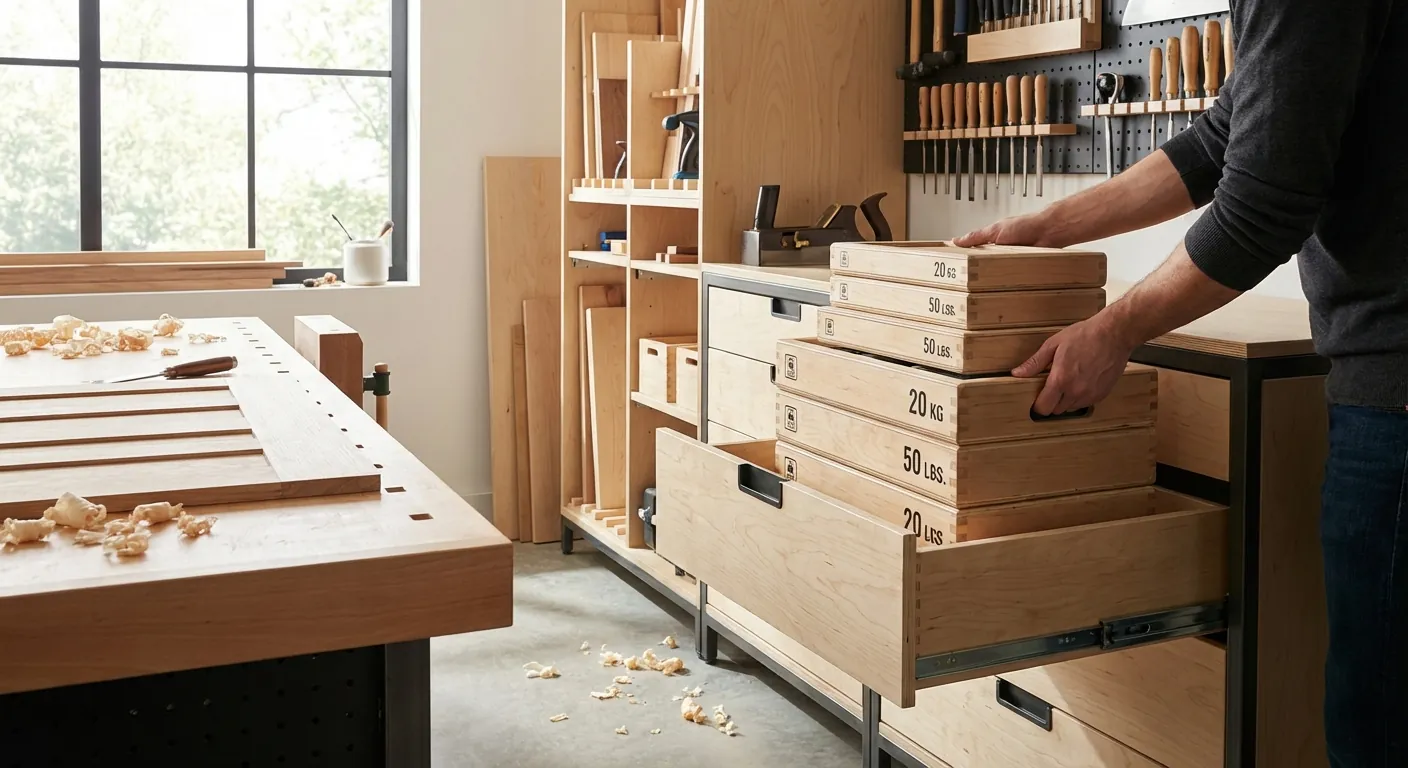 testing process showing weighted boxes