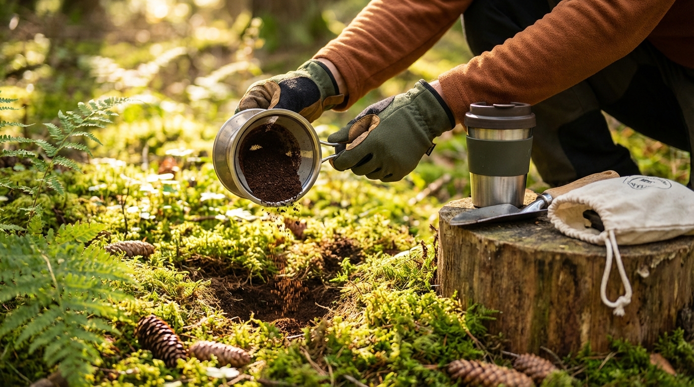 Disposal of Coffee Grounds in the Wild