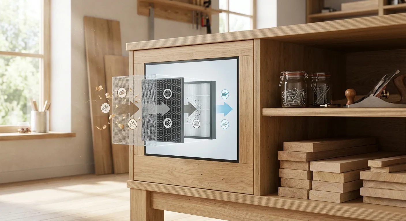 infographic showing HEPA filtration layers