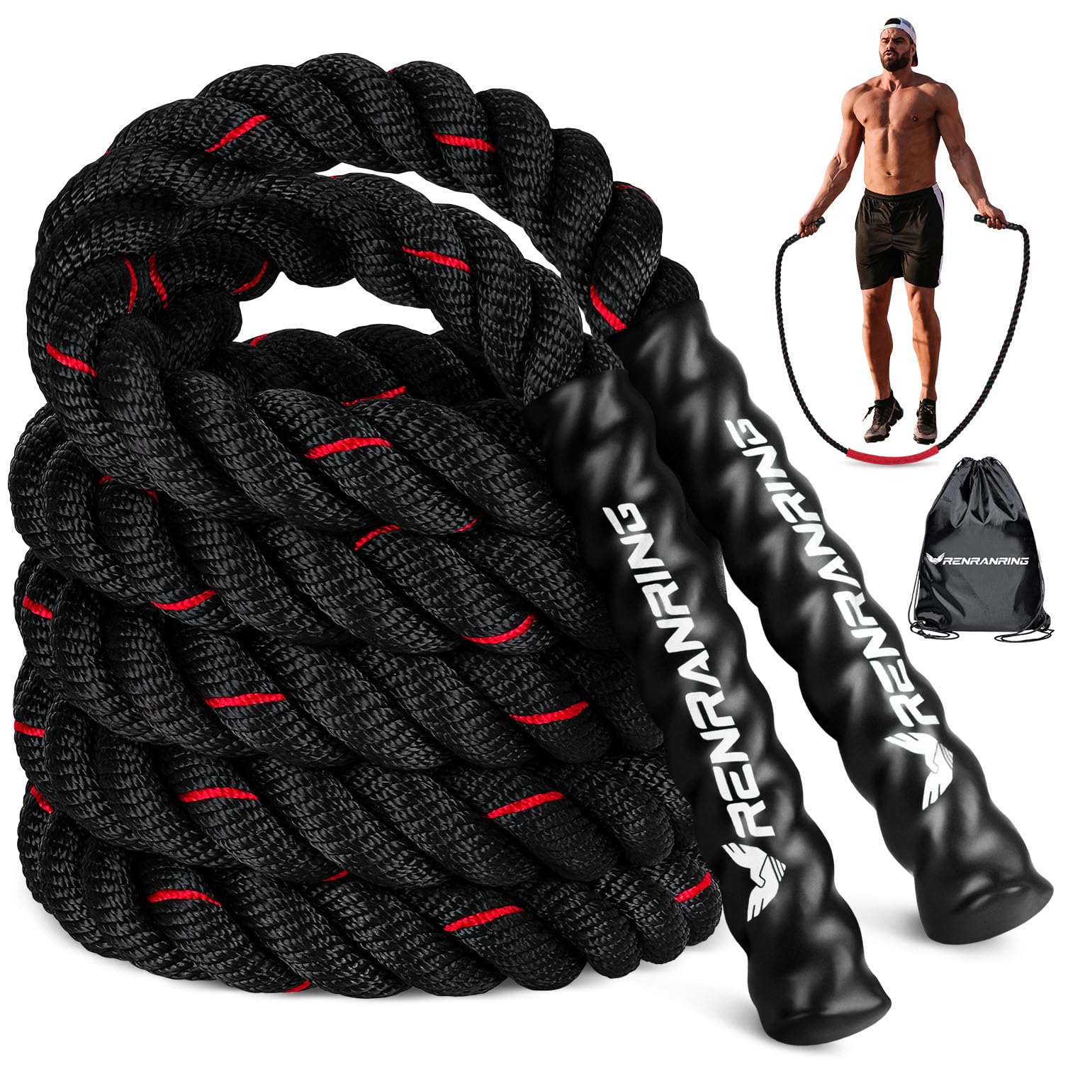 Weighted Jump Rope for Men and Women, 3lb 4lb 5lb Adult Heavy Skipping Rope, Jumprope for Fitness,Workout Equipment, Fitness Equipment for Home Gym Exercise,Improve Strength and Building Muscle