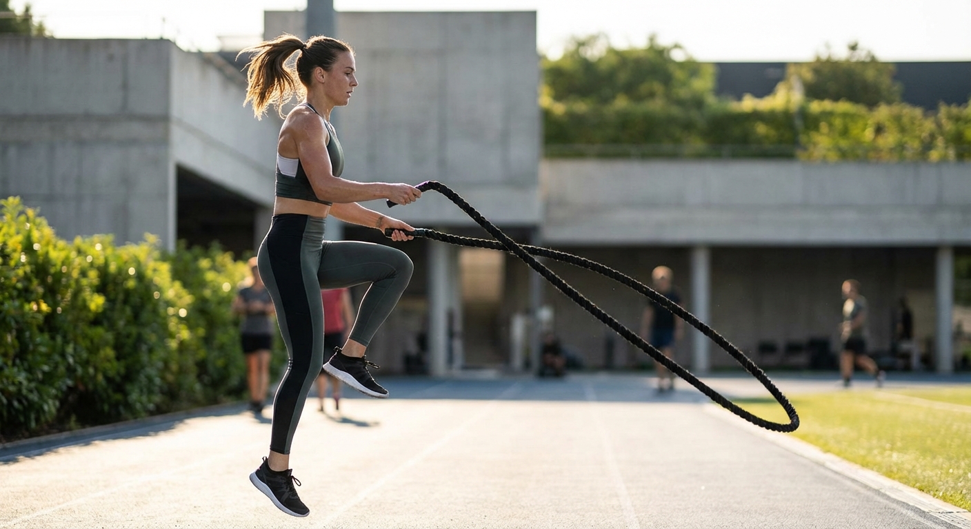 An athlete performing a 