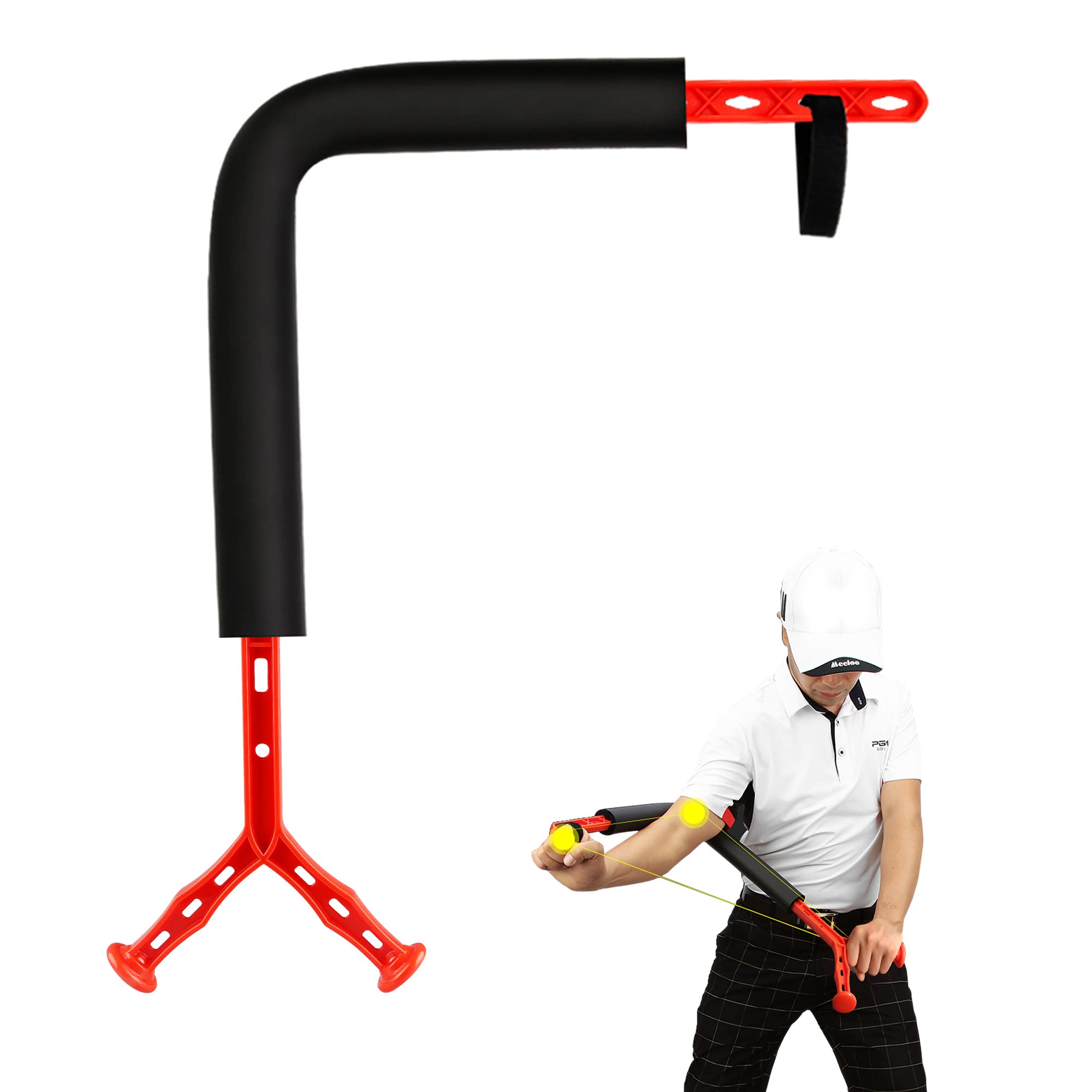 Golf Swing Trainer Aid - Golf Swing Training Aid,Golf Posture Correction Improving Gesture Golf Training Equipment, Golf Spinner Swing Motion Trainer for Golf Beginners Red